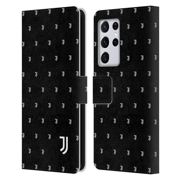 Juventus Football Club Lifestyle 2 Logomark Pattern Leather Book Wallet Case Cover For Samsung Galaxy S21 Ultra 5G