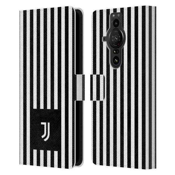 Juventus Football Club Lifestyle 2 Black & White Stripes Leather Book Wallet Case Cover For Sony Xperia Pro-I