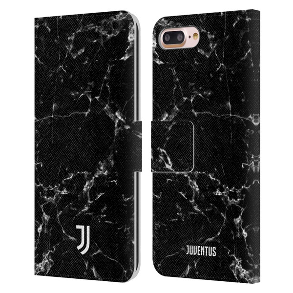 Juventus Football Club Marble Black 2 Leather Book Wallet Case Cover For Apple iPhone 7 Plus / iPhone 8 Plus