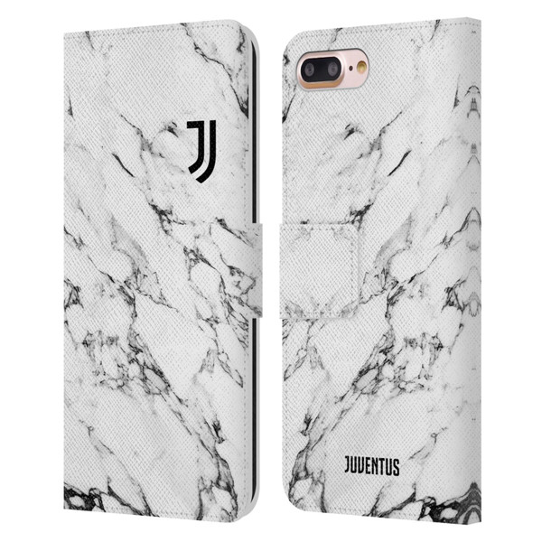 Juventus Football Club Marble White Leather Book Wallet Case Cover For Apple iPhone 7 Plus / iPhone 8 Plus