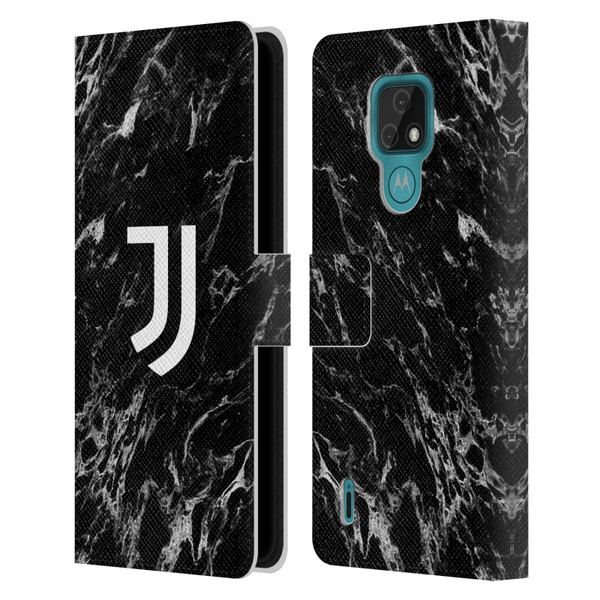 Juventus Football Club Marble Black Leather Book Wallet Case Cover For Motorola Moto E7