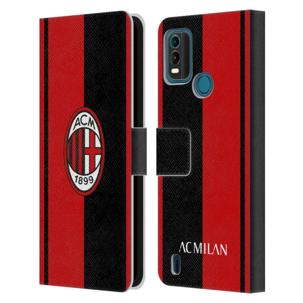 AC Milan Crest Red And Black Leather Book Wallet Case Cover For Nokia G11 Plus