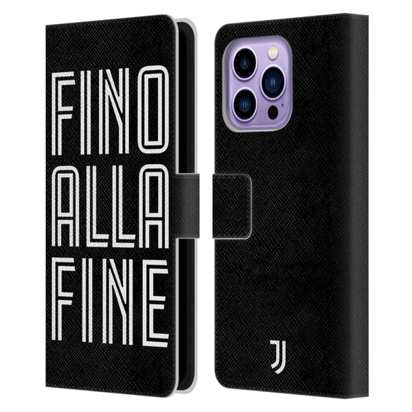 Juventus Football Club Type Fino Alla Fine Black Leather Book Wallet Case Cover For Apple iPhone 14 Pro Max