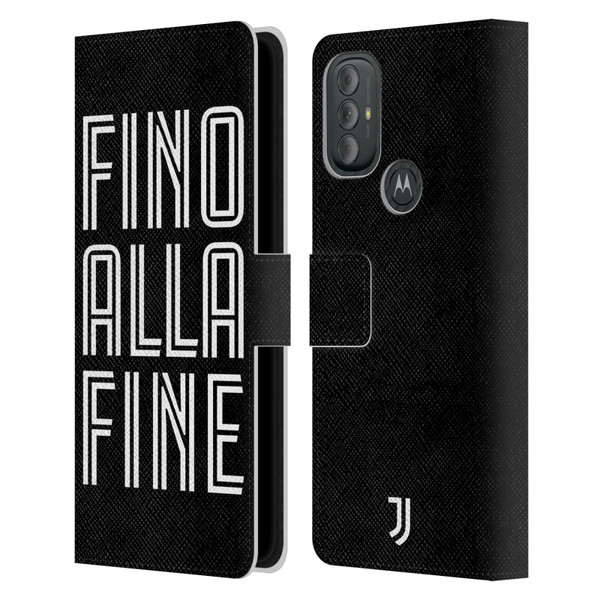 Juventus Football Club Type Fino Alla Fine Black Leather Book Wallet Case Cover For Motorola Moto G10 / Moto G20 / Moto G30