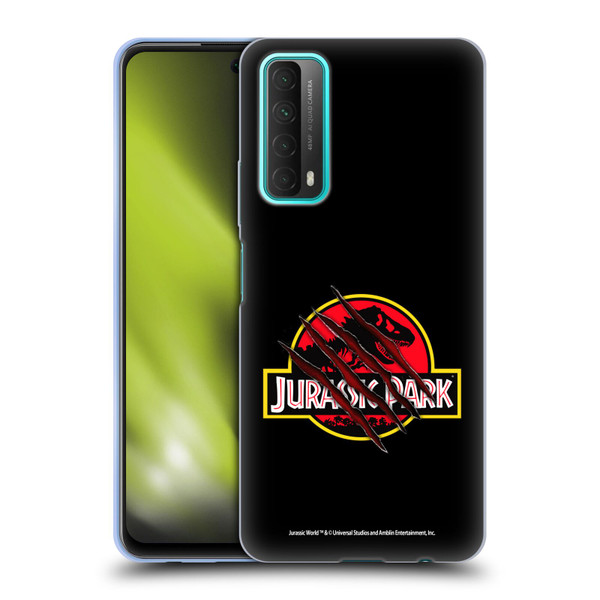 Jurassic Park Logo Plain Black Claw Soft Gel Case for Huawei P Smart (2021)