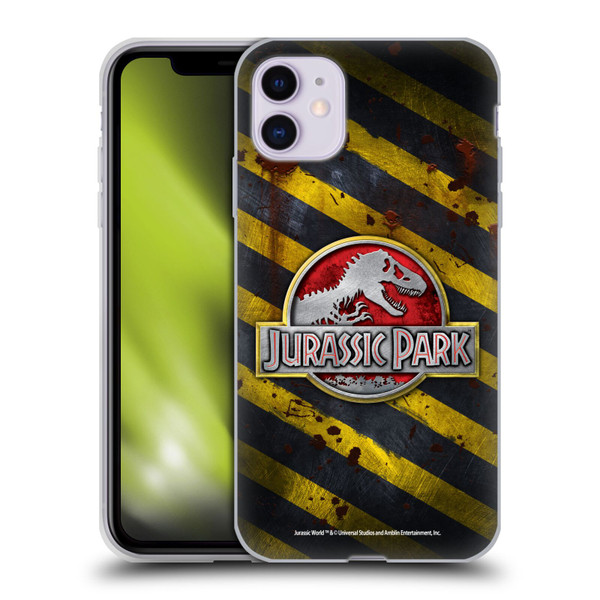 Jurassic Park Logo Distressed Crosswalk Soft Gel Case for Apple iPhone 11