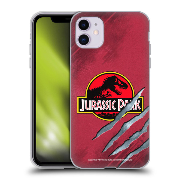 Jurassic Park Logo Red Claw Soft Gel Case for Apple iPhone 11