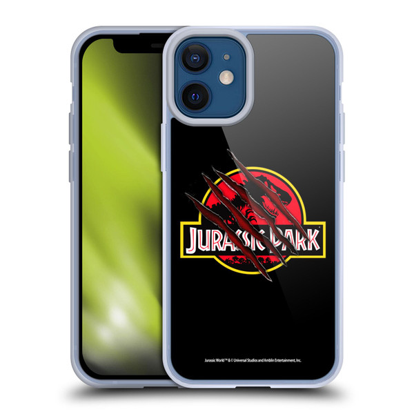 Jurassic Park Logo Plain Black Claw Soft Gel Case for Apple iPhone 12 Mini