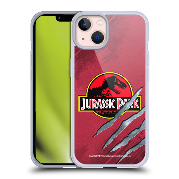 Jurassic Park Logo Red Claw Soft Gel Case for Apple iPhone 13
