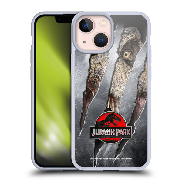 Jurassic Park Logo T-Rex Claw Mark Soft Gel Case for Apple iPhone 13 Mini