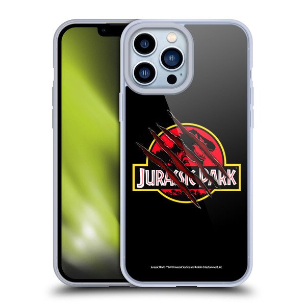 Jurassic Park Logo Plain Black Claw Soft Gel Case for Apple iPhone 13 Pro Max