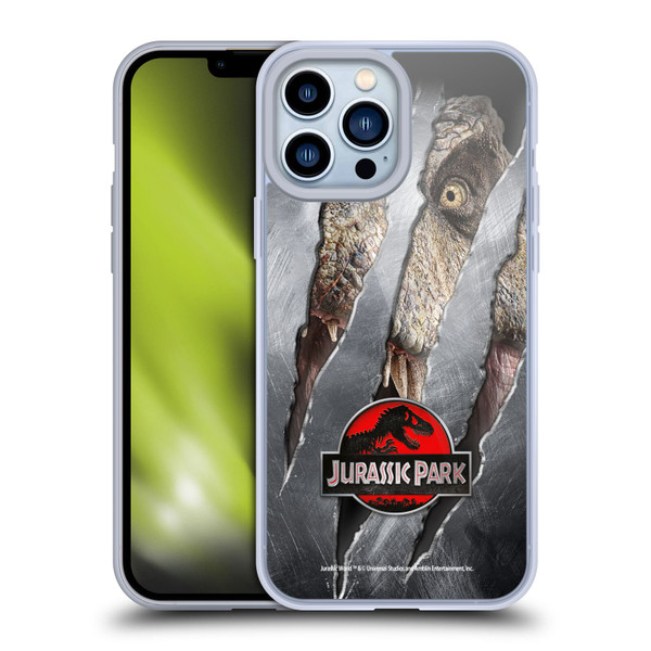 Jurassic Park Logo T-Rex Claw Mark Soft Gel Case for Apple iPhone 13 Pro Max