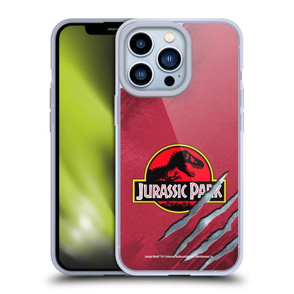 Jurassic Park Logo Red Claw Soft Gel Case for Apple iPhone 13 Pro
