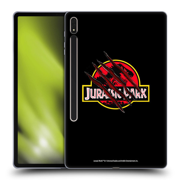 Jurassic Park Logo Plain Black Claw Soft Gel Case for Samsung Galaxy Tab S8 Plus
