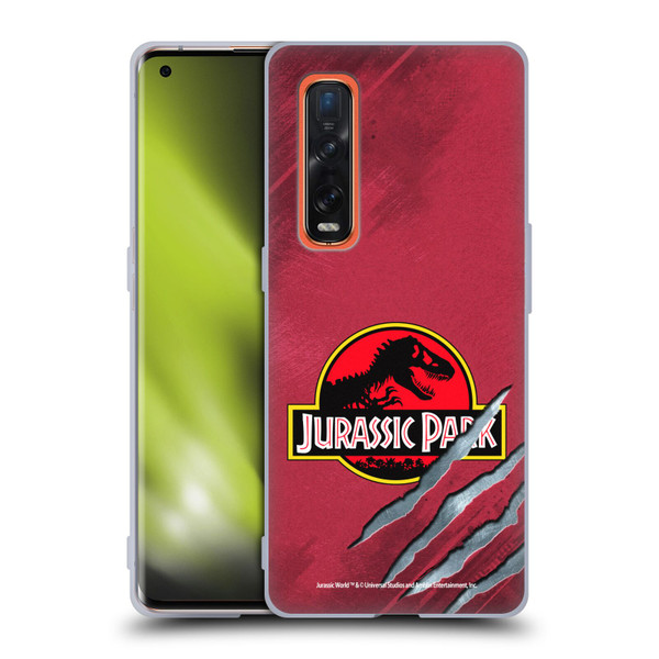 Jurassic Park Logo Red Claw Soft Gel Case for OPPO Find X2 Pro 5G