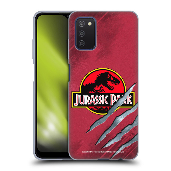Jurassic Park Logo Red Claw Soft Gel Case for Samsung Galaxy A03s (2021)