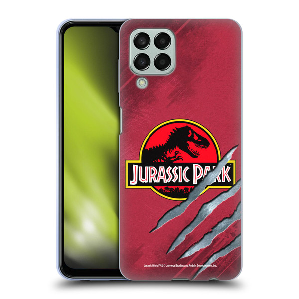 Jurassic Park Logo Red Claw Soft Gel Case for Samsung Galaxy M33 (2022)