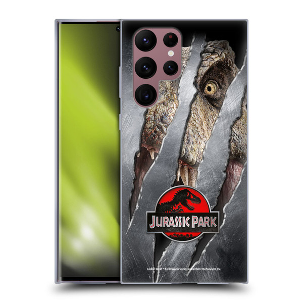 Jurassic Park Logo T-Rex Claw Mark Soft Gel Case for Samsung Galaxy S22 Ultra 5G