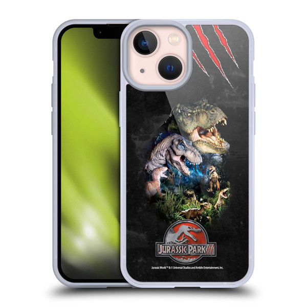 Jurassic Park III Key Art Dinosaurs Soft Gel Case for Apple iPhone 13 Mini