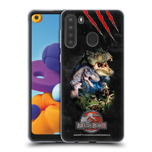 Jurassic Park III Key Art Dinosaurs Soft Gel Case for Samsung Galaxy A21 (2020)