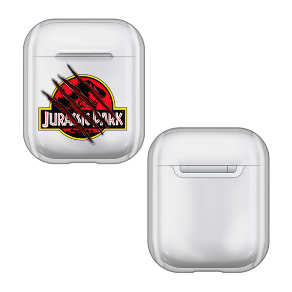 Jurassic Park Logo Claw Clear Hard Crystal Cover for Apple AirPods 1 1st Gen / 2 2nd Gen Charging Case