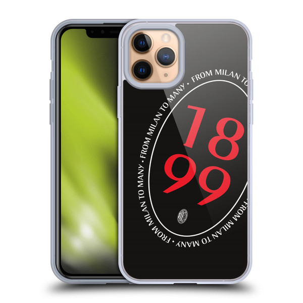 AC Milan Art 1899 Oversized Soft Gel Case for Apple iPhone 11 Pro