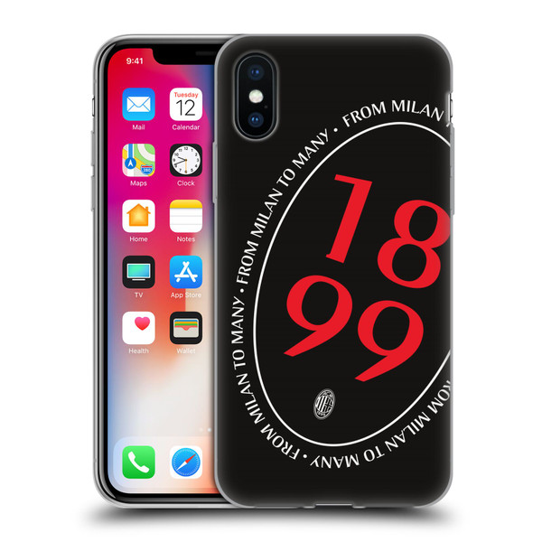 AC Milan Art 1899 Oversized Soft Gel Case for Apple iPhone X / iPhone XS