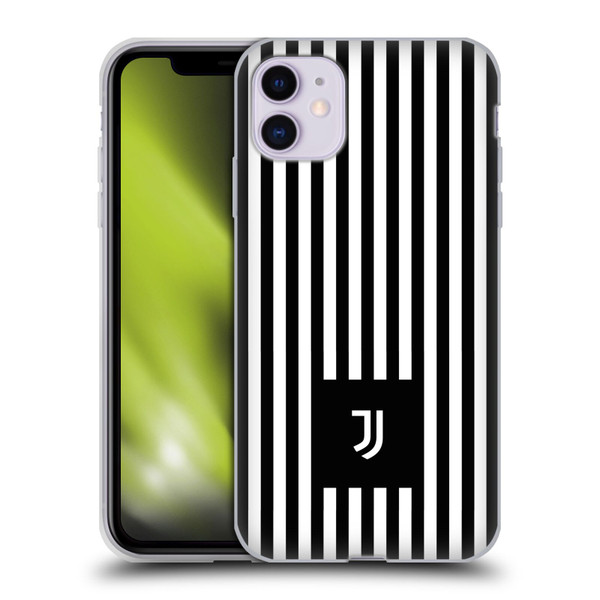 Juventus Football Club Lifestyle 2 Black & White Stripes Soft Gel Case for Apple iPhone 11