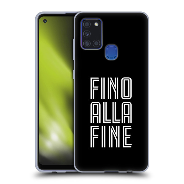 Juventus Football Club Type Fino Alla Fine Black Soft Gel Case for Samsung Galaxy A21s (2020)