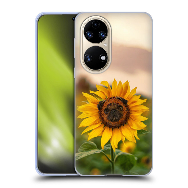 Pixelmated Animals Surreal Pets Pugflower Soft Gel Case for Huawei P50