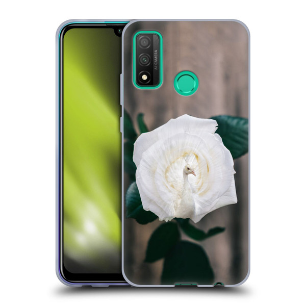 Pixelmated Animals Surreal Pets Peacock Rose Soft Gel Case for Huawei P Smart (2020)