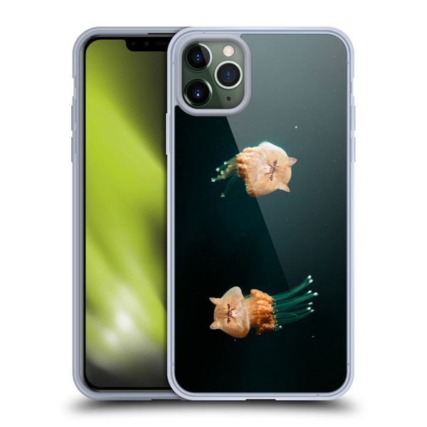 Pixelmated Animals Surreal Pets Jellyfish Cats Soft Gel Case for Apple iPhone 11 Pro Max