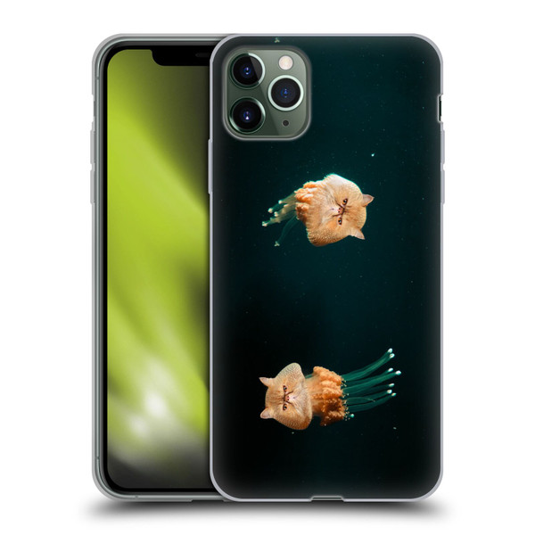 Pixelmated Animals Surreal Pets Jellyfish Cats Soft Gel Case for Apple iPhone 11 Pro Max