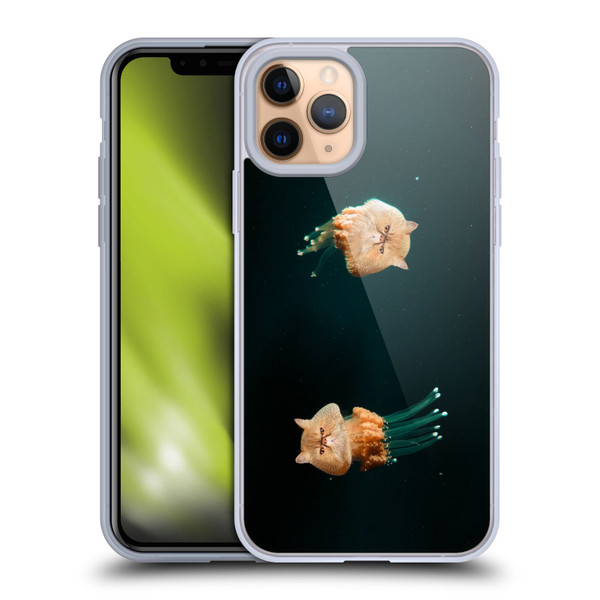 Pixelmated Animals Surreal Pets Jellyfish Cats Soft Gel Case for Apple iPhone 11 Pro