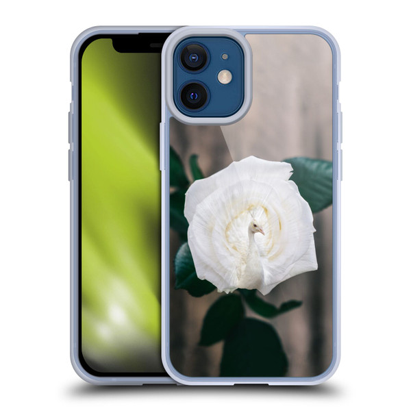 Pixelmated Animals Surreal Pets Peacock Rose Soft Gel Case for Apple iPhone 12 Mini