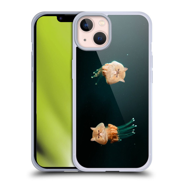 Pixelmated Animals Surreal Pets Jellyfish Cats Soft Gel Case for Apple iPhone 13