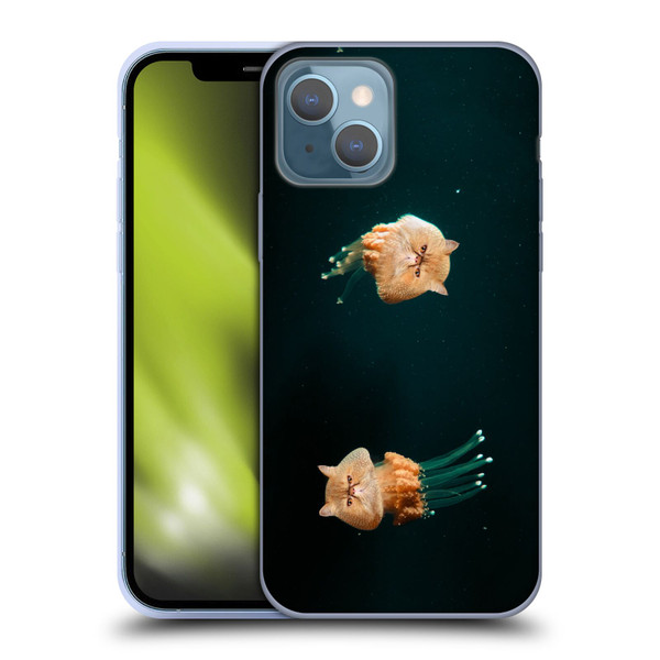 Pixelmated Animals Surreal Pets Jellyfish Cats Soft Gel Case for Apple iPhone 13