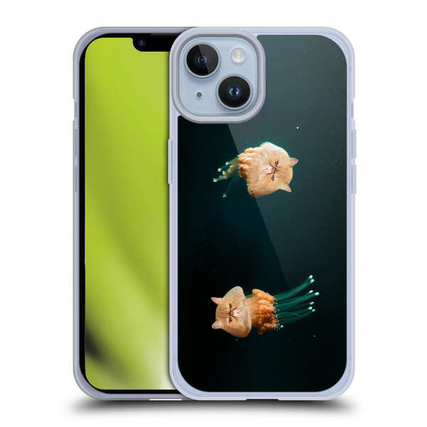 Pixelmated Animals Surreal Pets Jellyfish Cats Soft Gel Case for Apple iPhone 14