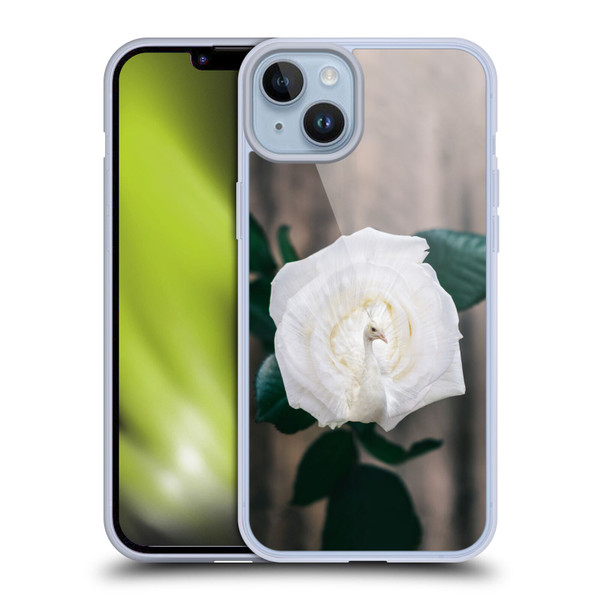 Pixelmated Animals Surreal Pets Peacock Rose Soft Gel Case for Apple iPhone 14 Plus