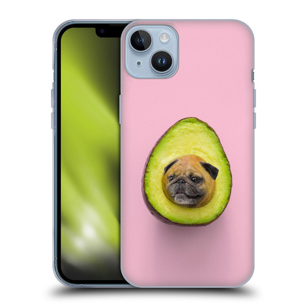 Pixelmated Animals Surreal Pets Pugacado Soft Gel Case for Apple iPhone 14 Plus