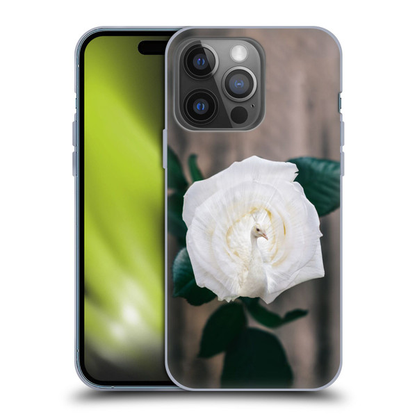 Pixelmated Animals Surreal Pets Peacock Rose Soft Gel Case for Apple iPhone 14 Pro