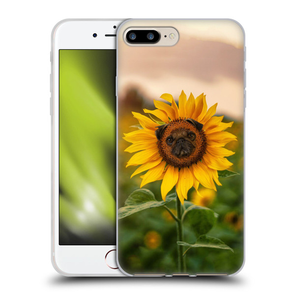 Pixelmated Animals Surreal Pets Pugflower Soft Gel Case for Apple iPhone 7 Plus / iPhone 8 Plus