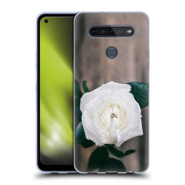 Pixelmated Animals Surreal Pets Peacock Rose Soft Gel Case for LG K51S