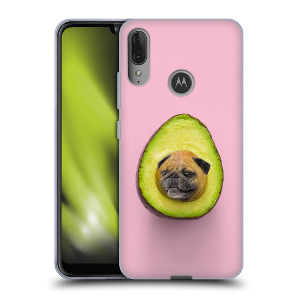 Pixelmated Animals Surreal Pets Pugacado Soft Gel Case for Motorola Moto E6 Plus