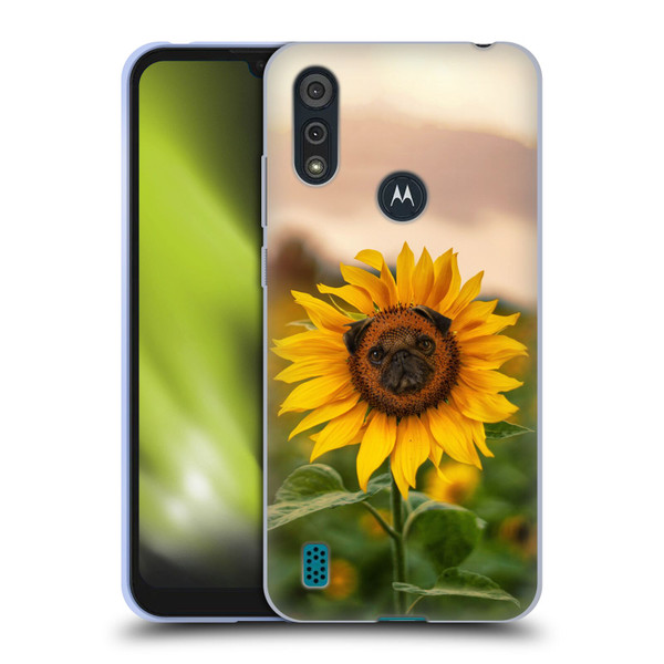 Pixelmated Animals Surreal Pets Pugflower Soft Gel Case for Motorola Moto E6s (2020)
