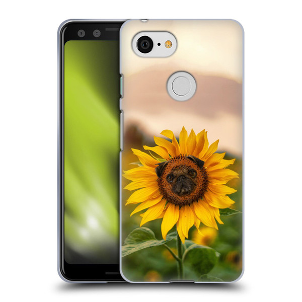 Pixelmated Animals Surreal Pets Pugflower Soft Gel Case for Google Pixel 3