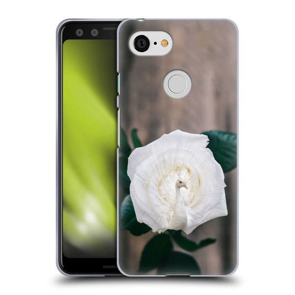 Pixelmated Animals Surreal Pets Peacock Rose Soft Gel Case for Google Pixel 3