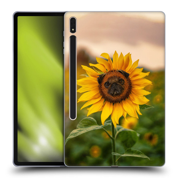 Pixelmated Animals Surreal Pets Pugflower Soft Gel Case for Samsung Galaxy Tab S8 Plus