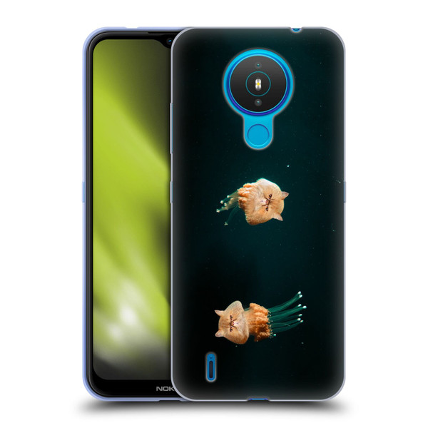 Pixelmated Animals Surreal Pets Jellyfish Cats Soft Gel Case for Nokia 1.4