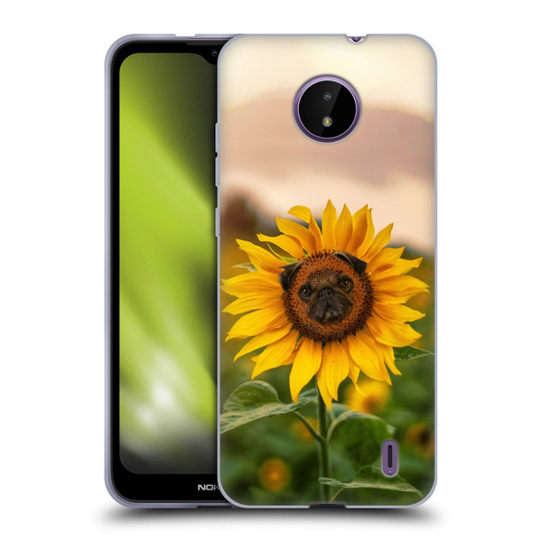 Pixelmated Animals Surreal Pets Pugflower Soft Gel Case for Nokia C10 / C20